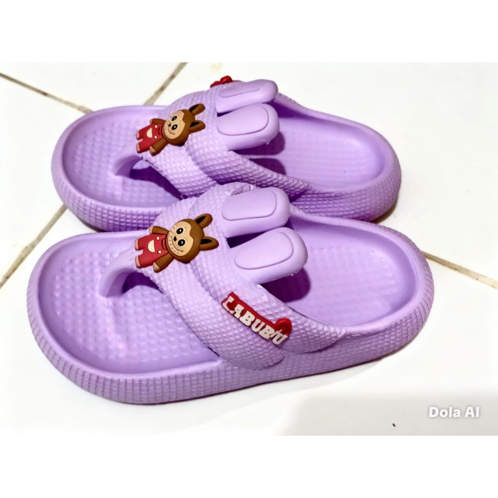 sendal jepit anak perempuan karakter, sendal anak jepit kepala kelinci lucu, sendal anak perempuan j