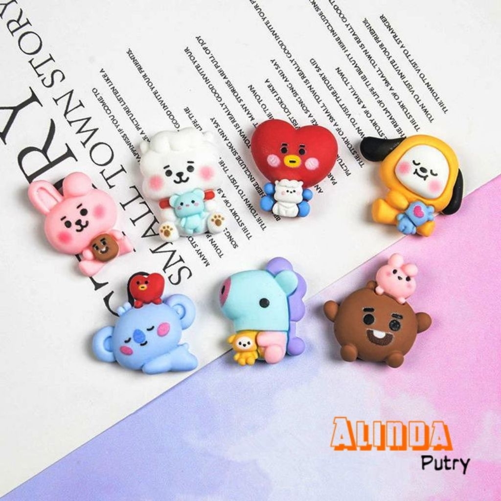 clay resin diy glossy karakter BTS clay resin manik manik clay grosir import murah