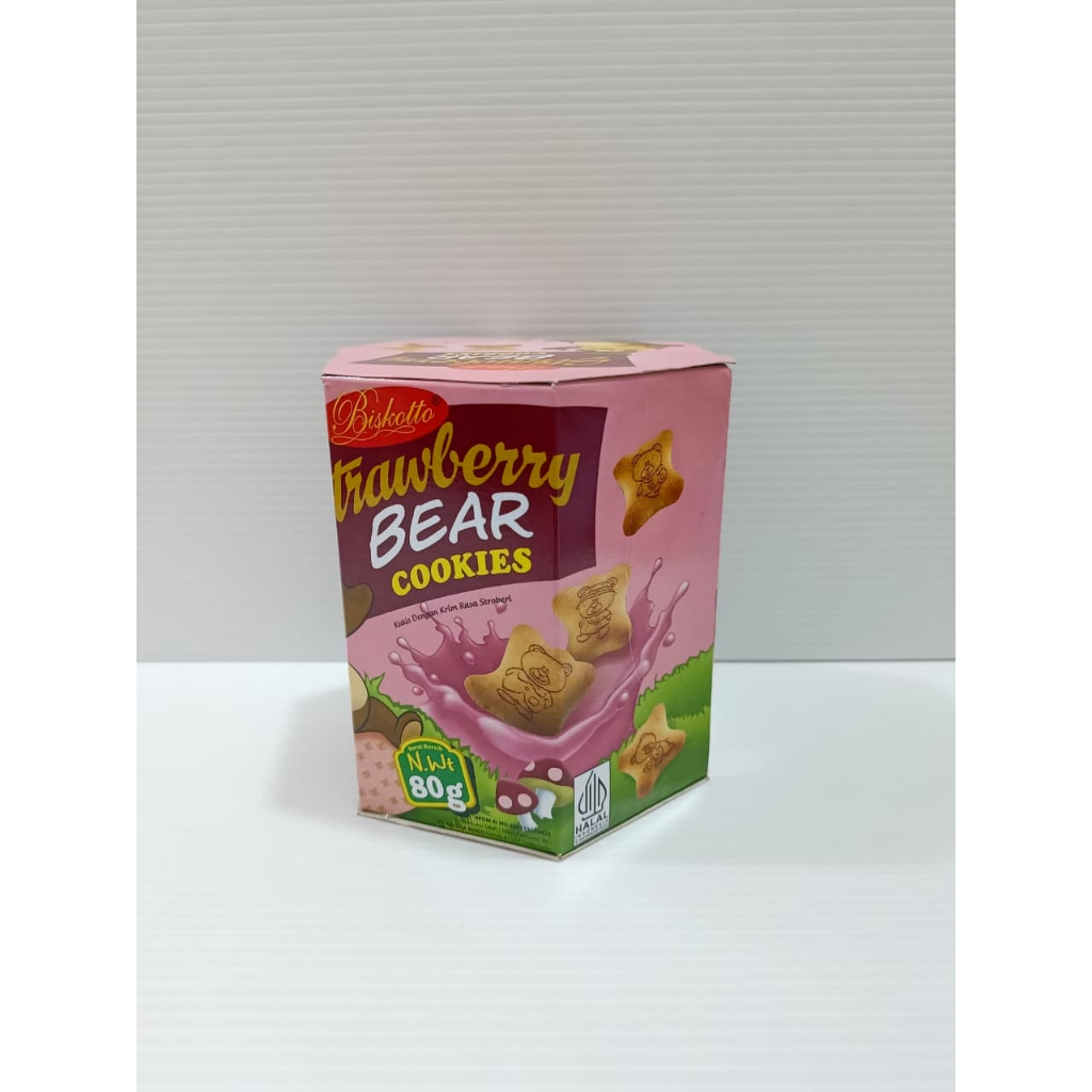 BISKOTTO KOSLS BEAR STRAWBERRY BISKUIT 80GR HAMPERS