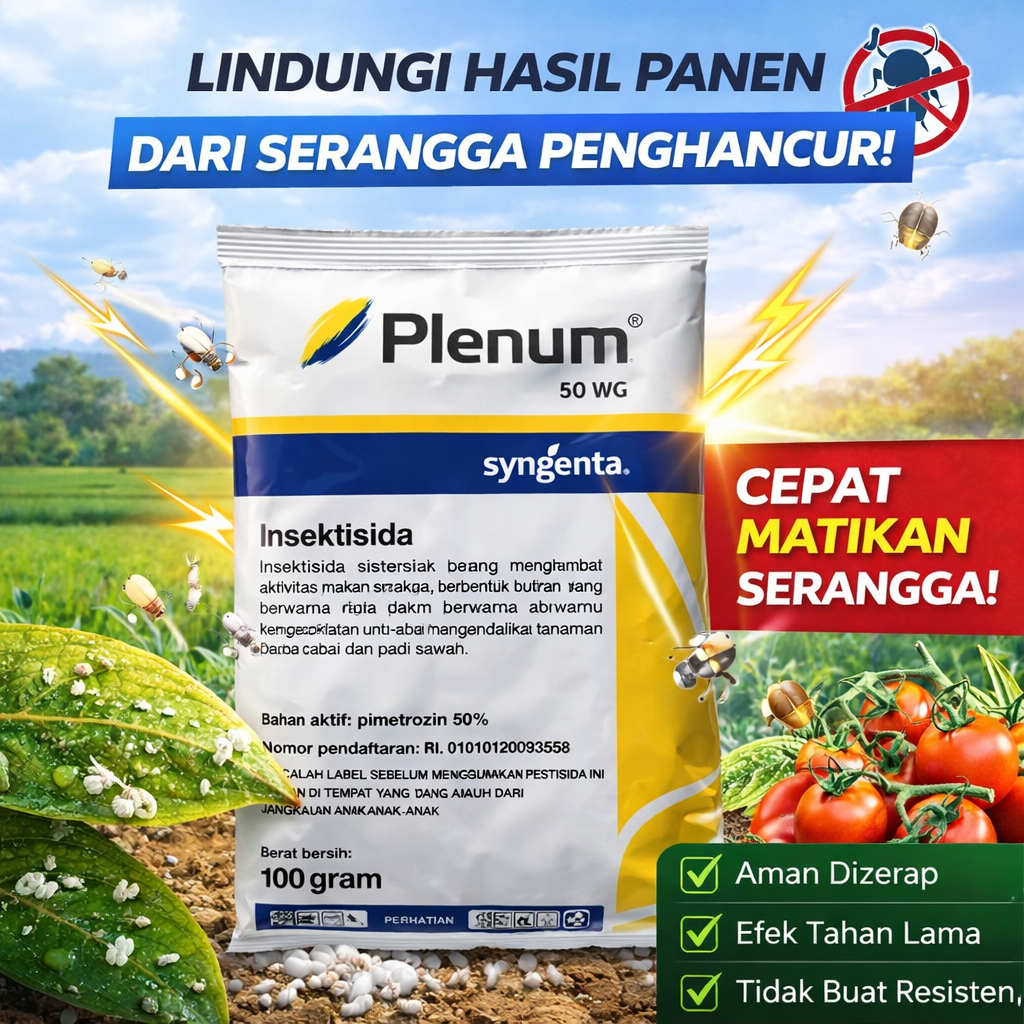 Insektisida padi Plenum Gram Efektif, Sistemik, Cepat Hama Wereng Coklat, Punggung Putih, dan Wereng