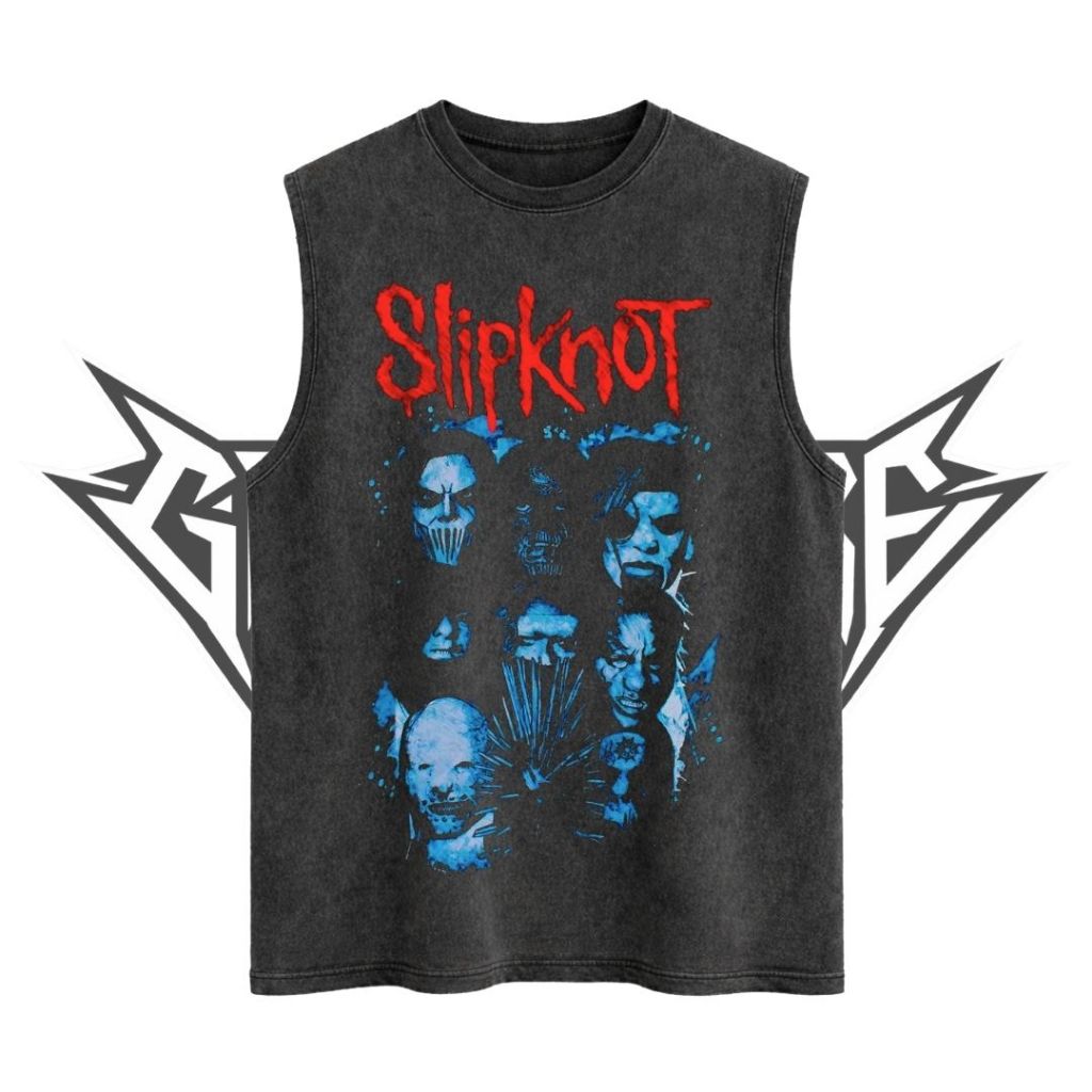 Glatosphere "Slipknot" Sleeveless Oversized T-Shirt | Stone Wash | Kaos Oversize | Vintage | Atasan