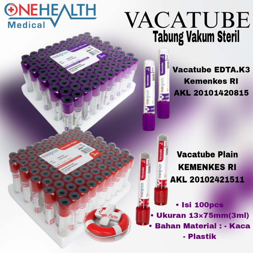 Tabung edta K3 3ml / Tabung EDTA PLain