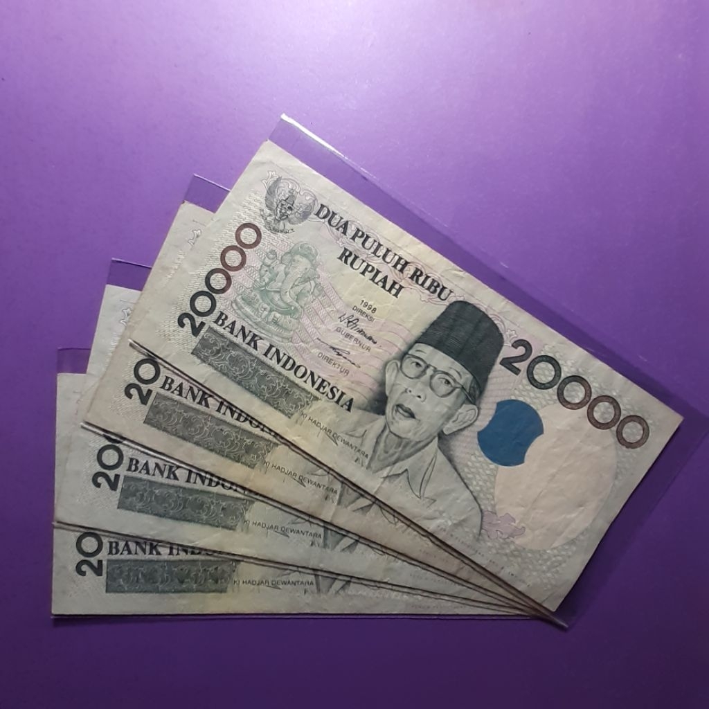 uang kuno 20000 rupiah kihajar