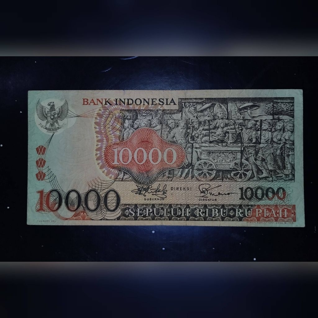 uang kuno 10000 rupiah barong th 1975 original