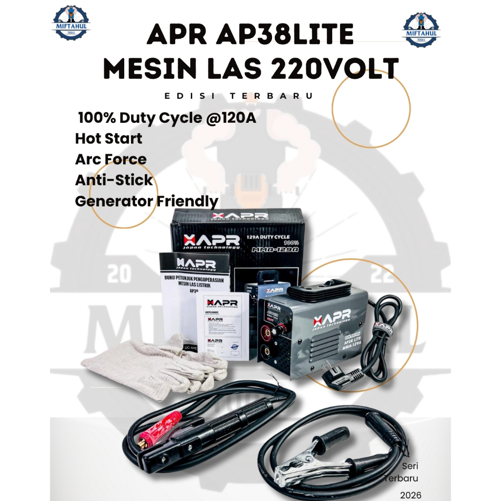 APR MESIN LAS 120A MMA TRAVO LAS INVERTER 450watt 900watt ap38lite