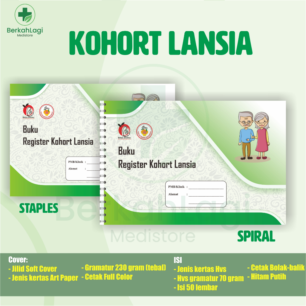 buku KOHORT LANSIA, buku register KOHORT LANSIA, buku bidan, buku kohort