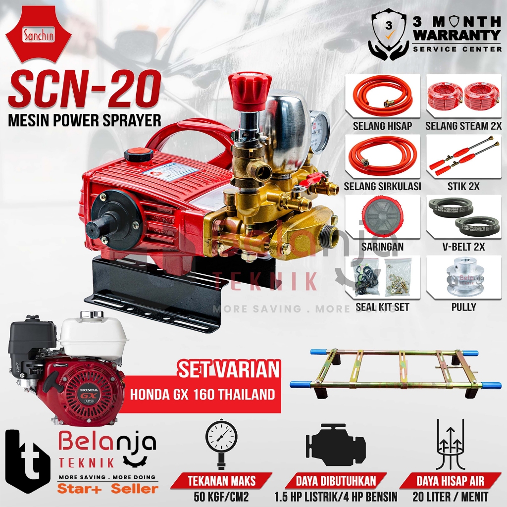 SANCHIN Power Sprayer SCN 20 Steam SCN20 + Mesin Honda GX 160 Thailand