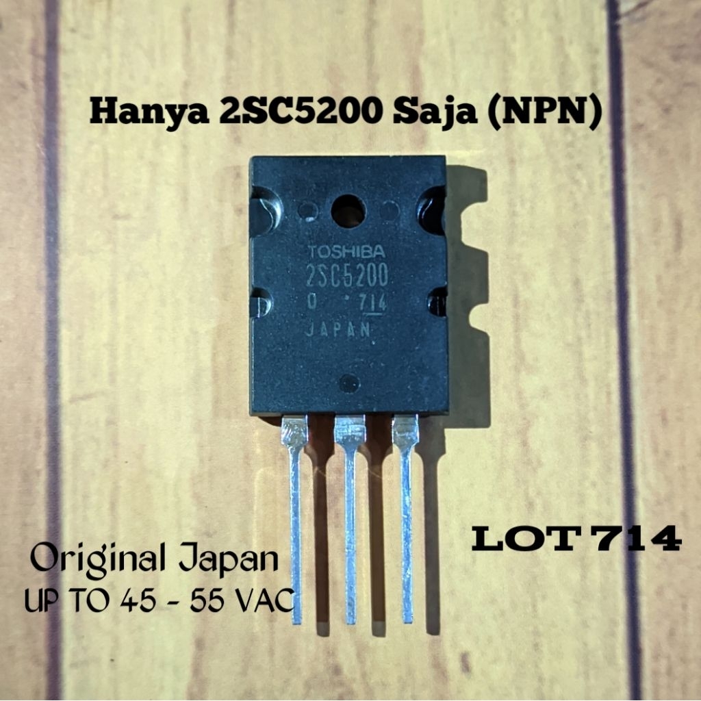 Transistor Toshiba Sebelah 2SC5200 Saja (NPN) Lot 714 Original Japan Transistor Toshiba Pincang C520