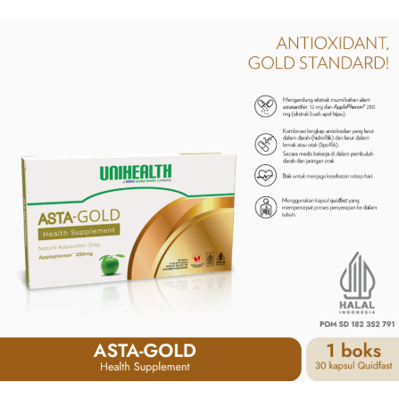 ASTA-GOLD Unihealth Antioksidan Tinggi untuk Pemeliharaan Kesehatan Harian
