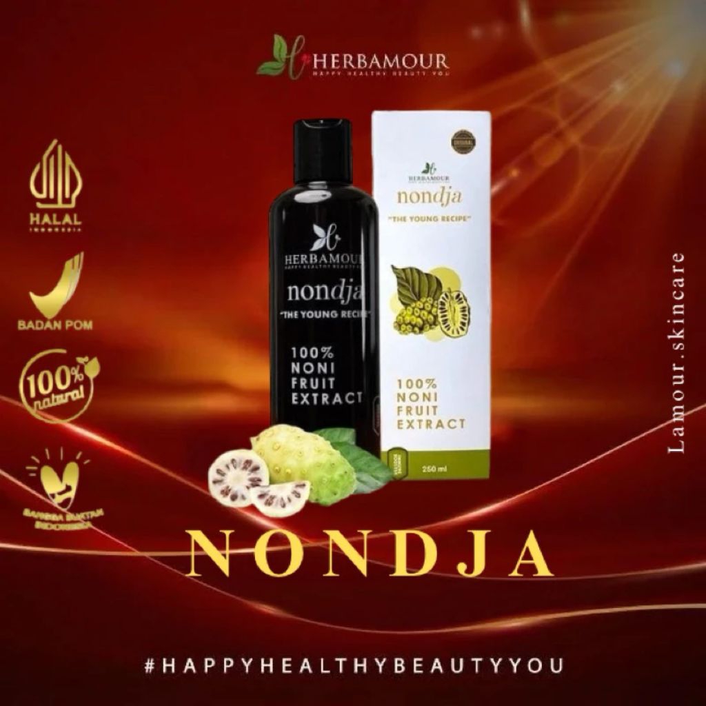 NONDJA Herbalov 250ml – Minuman Ekstrak Buah Noni Asli | Sari Mengkudu Fermentasi | Minuman Herbal A