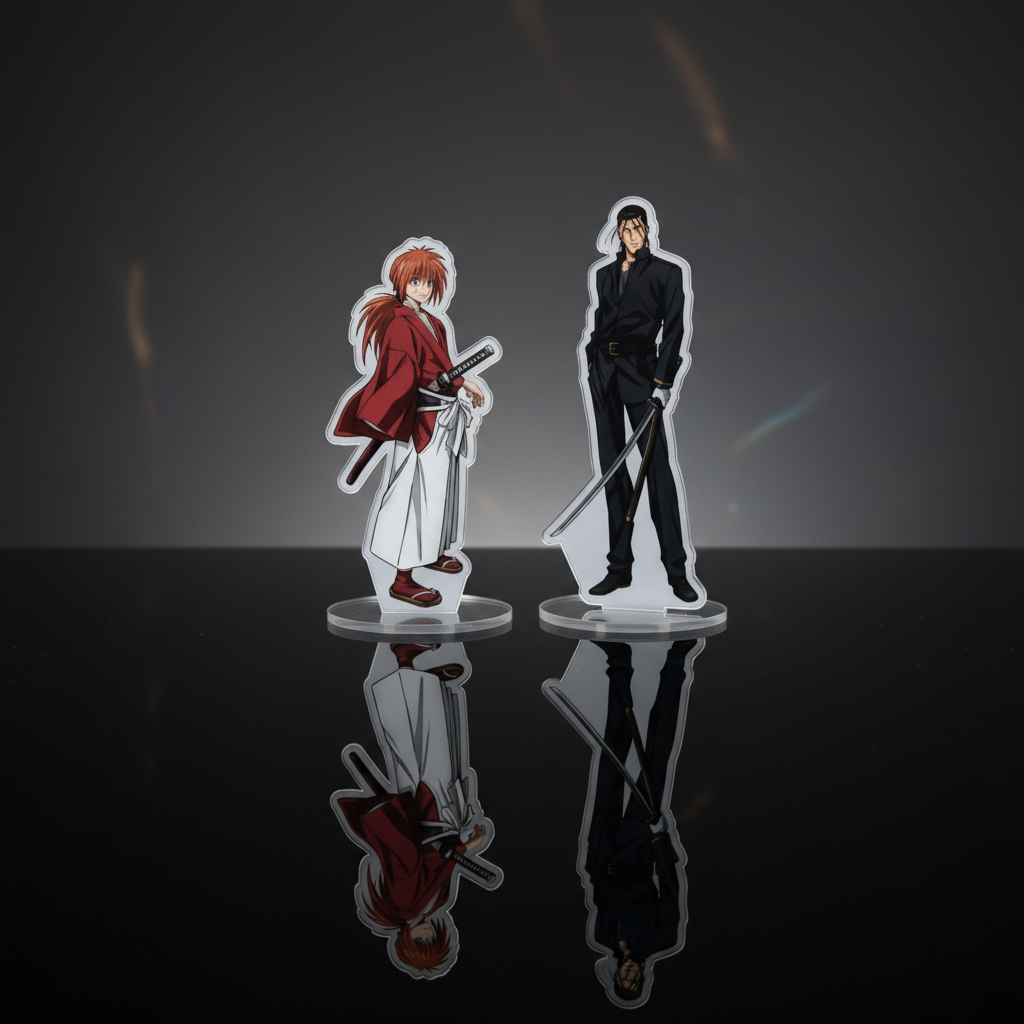 Standee Figure Akrilik Rurouni Kenshin Samurai X Gambar Glossy Bahan Tebal Aesthetic
