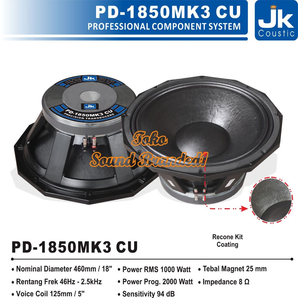 Speaker Component  PD1850 Jk Audio PD 1850 MK3 CU