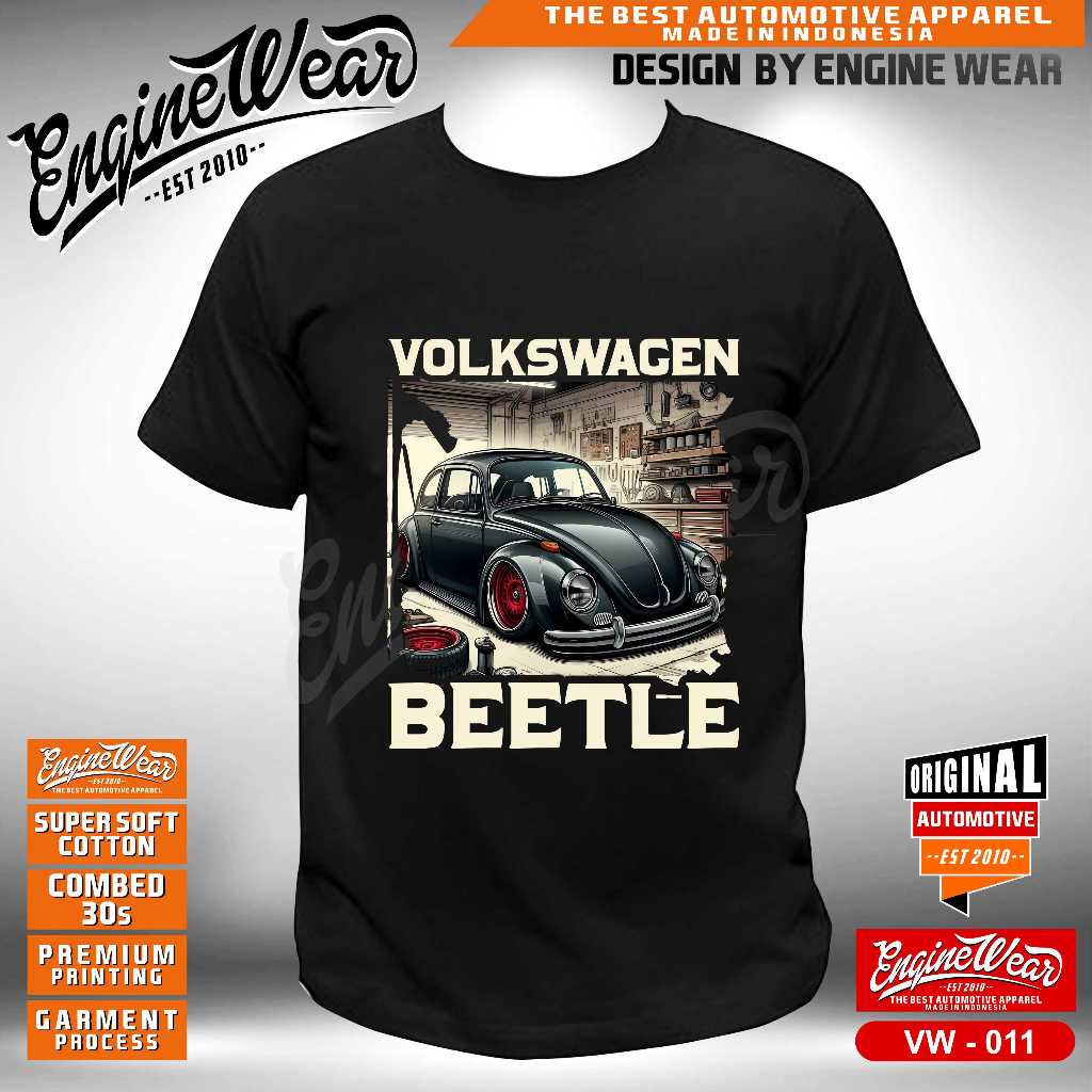 Tshirt VW combi volkswagen beetle kaos vw volks wagen buzz baju otomotif VW011