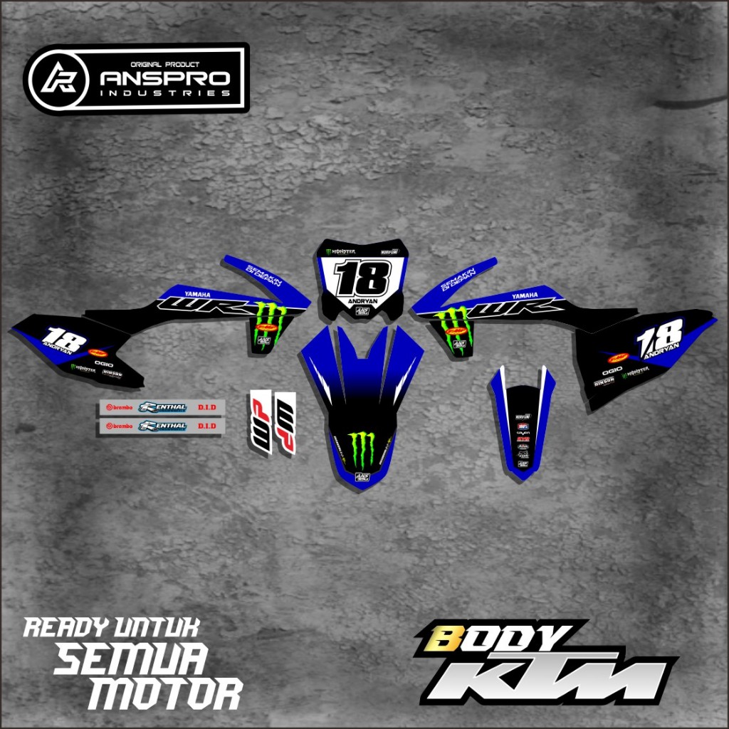 DECAL KTM 85/250 FULL BODY STIKER PELINDUNG BODY MOTOR KTM 85/250 FREE REQUEST