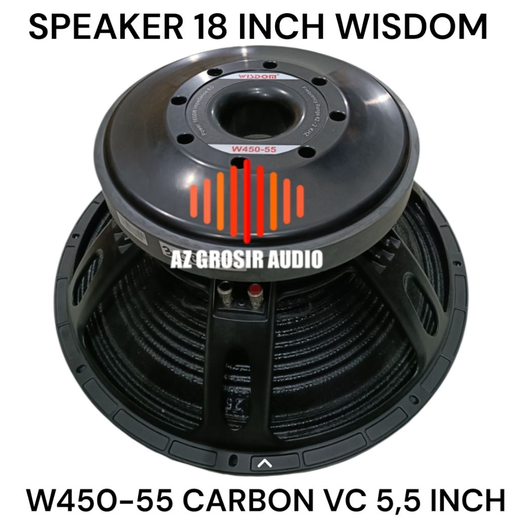 speaker 18 inch wisdom w450-55 speaker wisdom w45055 carbon