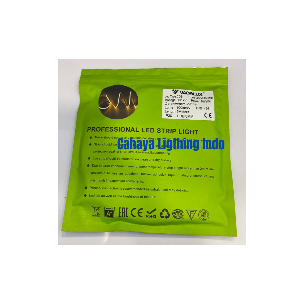 Led Strip Vacolux COB - 480 Mata - 12V / Led Strip 480 Led - 12V - 5M