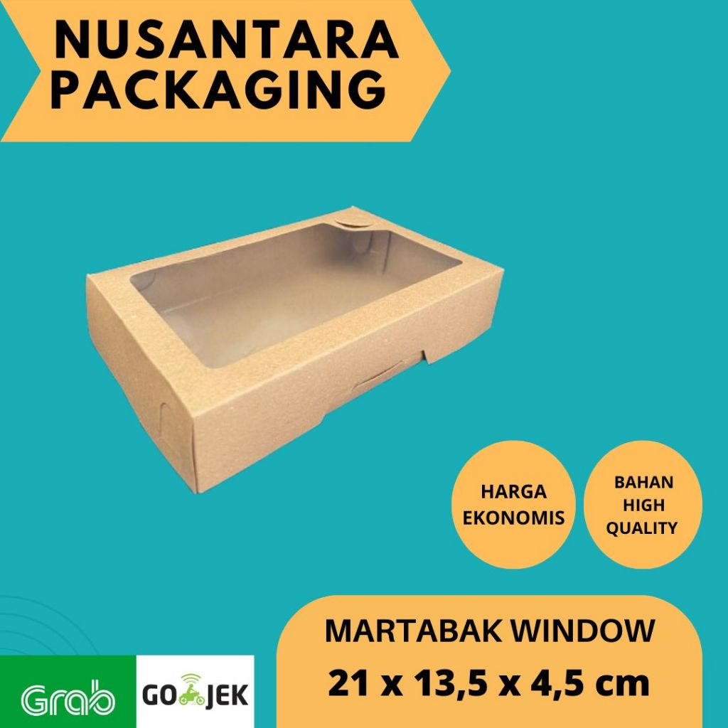 DUS BOX MARTABAK (WINDOW) / KOTAK MARTABAK MANIS DAN TELOR KRAFT WINDOW LAMINASI / DONUT