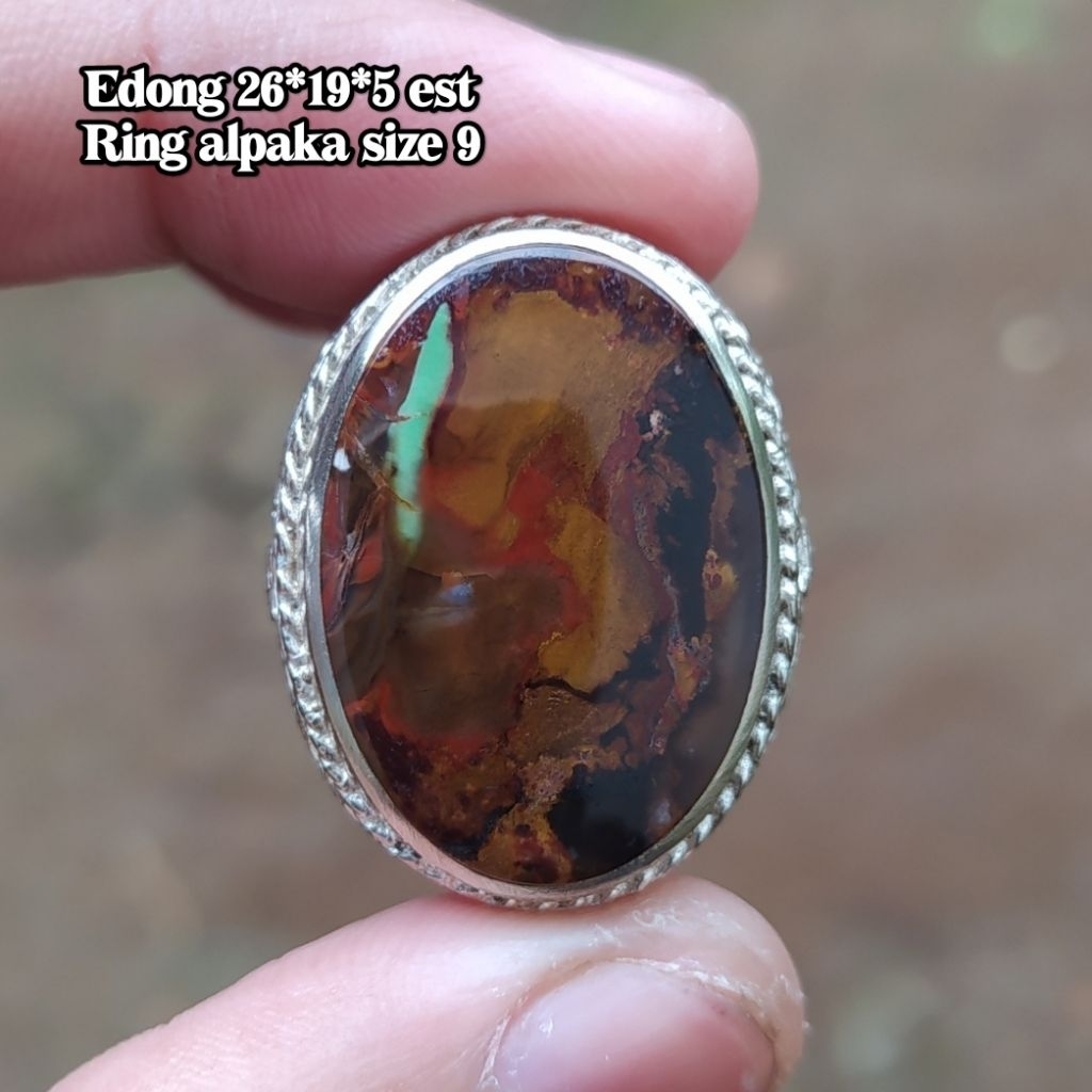 (BISA COD) Cincin Batu Akik Pancawarna Garut Edong Klasikan