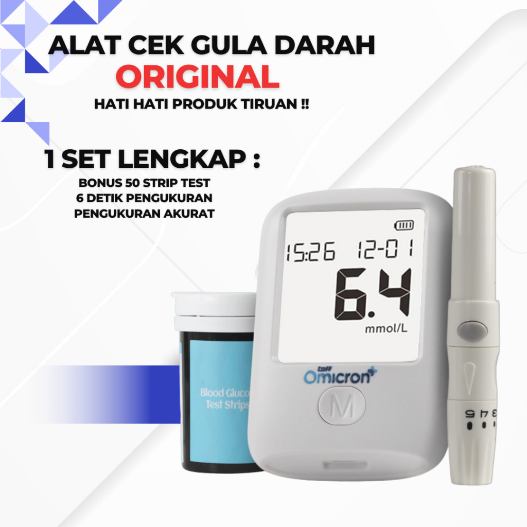 Alat Tes Kadar Gula Darah Set Lengkap Pengukuran Akurat