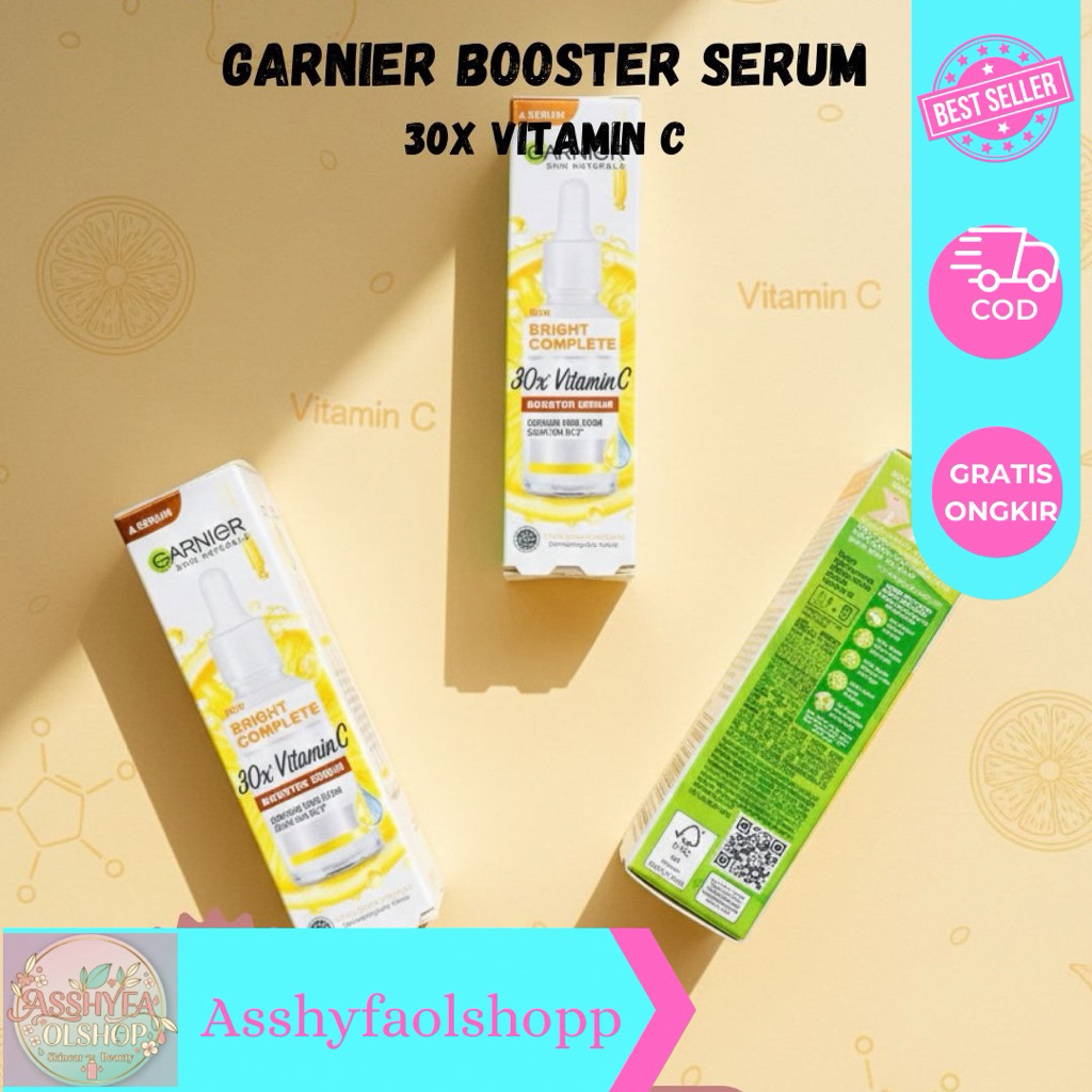 Paket Bundling 3pcs Garnier Booster Serum 30x vitamin c 15ml