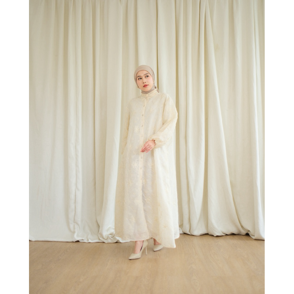 ABINAYA - ASHILA DRESS | BROKAT VINTAGE raya collection dress bordir dress kekinian lebaran eid dres