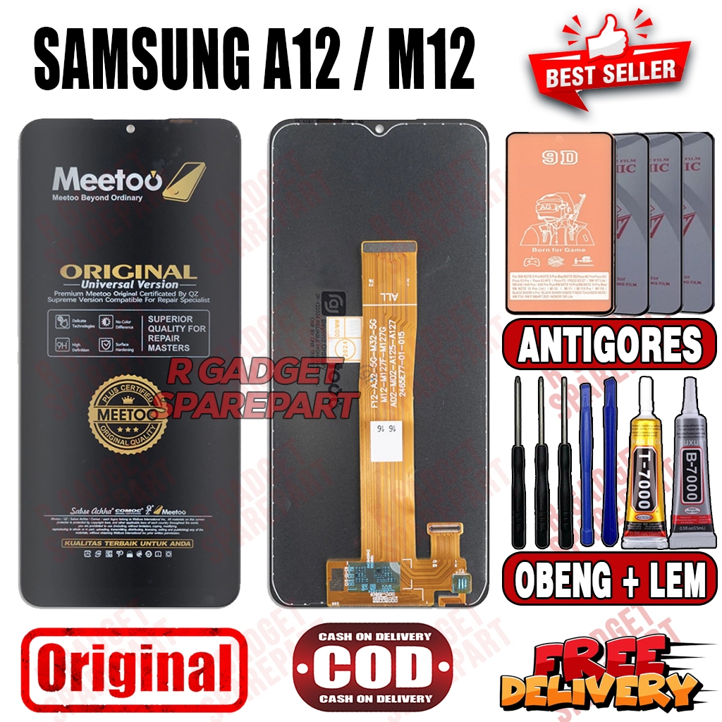 LCD TOUCHSCREEN SAMSUNG A12 / SAMSUNG M12 ORIGINAL MEETOO LCD FULLSET
