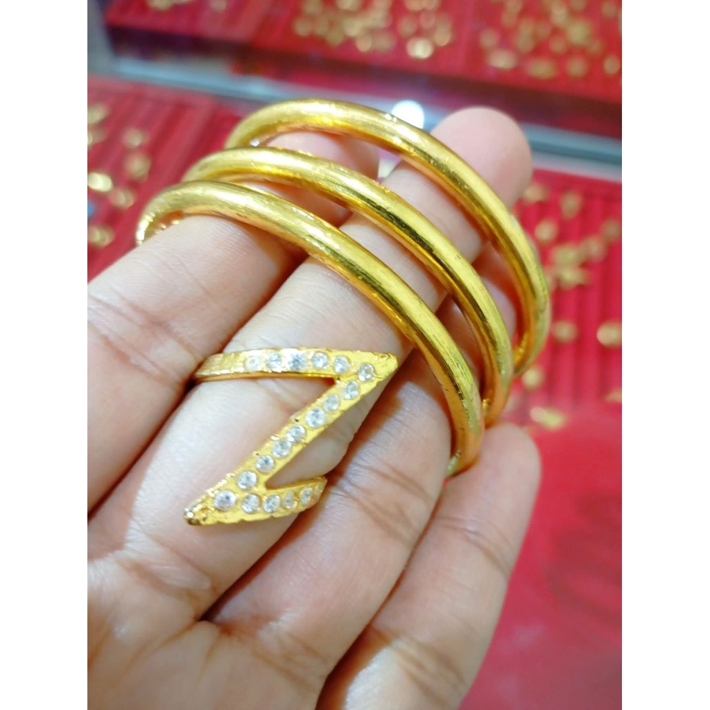 gelang keroncong emas lapis kristal