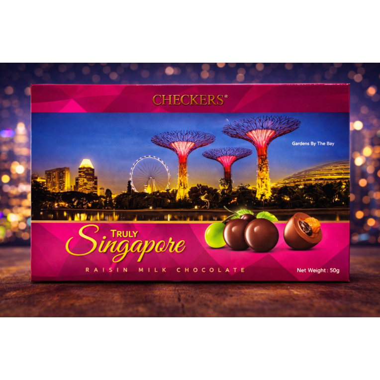 Singapore Checkers Raisin Milk Chocolate 50gr Coklat Halal Premium Singapura