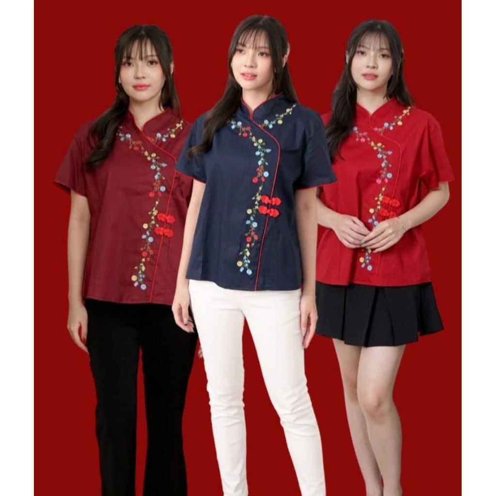 B7253 | ATASAN CHEONGSAM WANITA IMPORT PREMIUM
