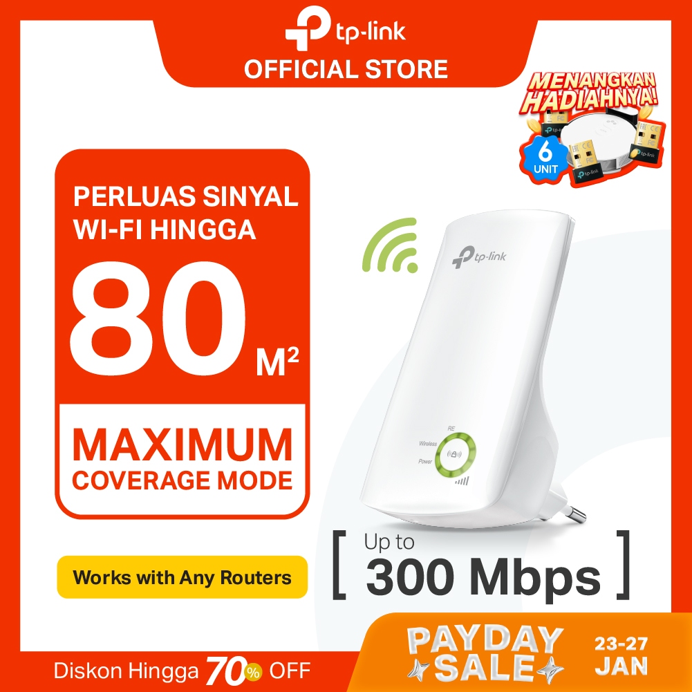 TP-Link TL-WA854RE | 300Mbps Wi-Fi Range Extender | Wireless Repeater | Penguat Sinyal WiFi | WPA