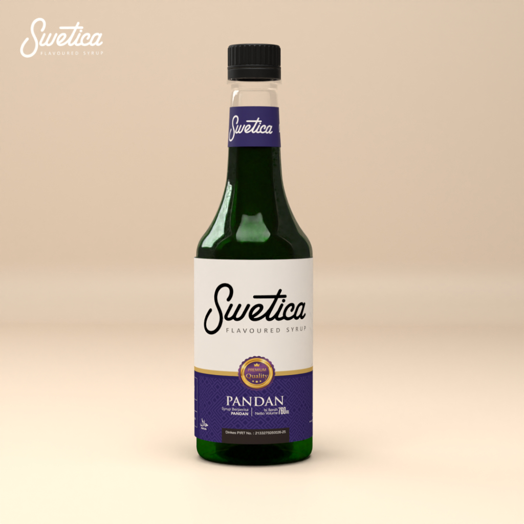 Sirup Rasa Daun Pandan Merek Swetica Premium 760ml | Campuran Kopi Cafe | Wangi Sedap Mantab