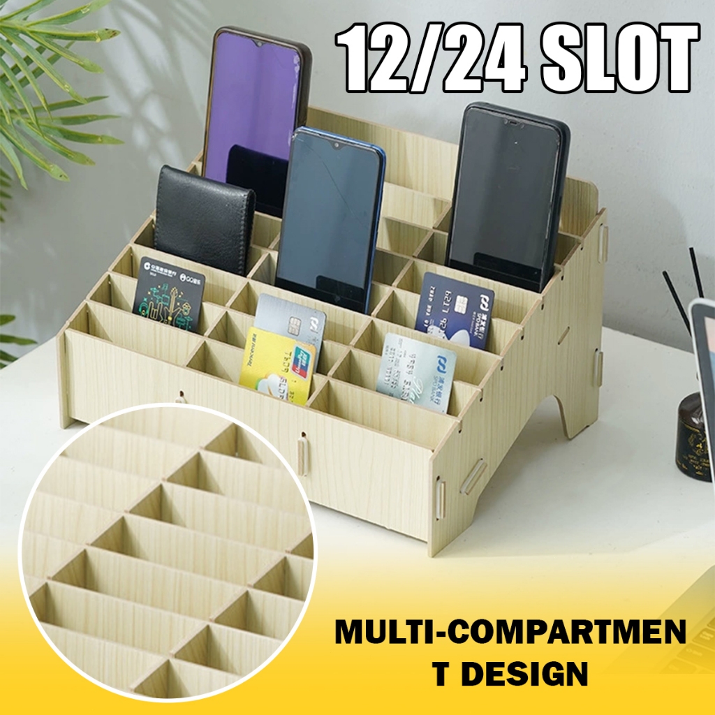 [Ready] 12/24 Slot Rak Hp Service Management Box Kotak Penyimpanan Hp Rak Penyimpanan Hp