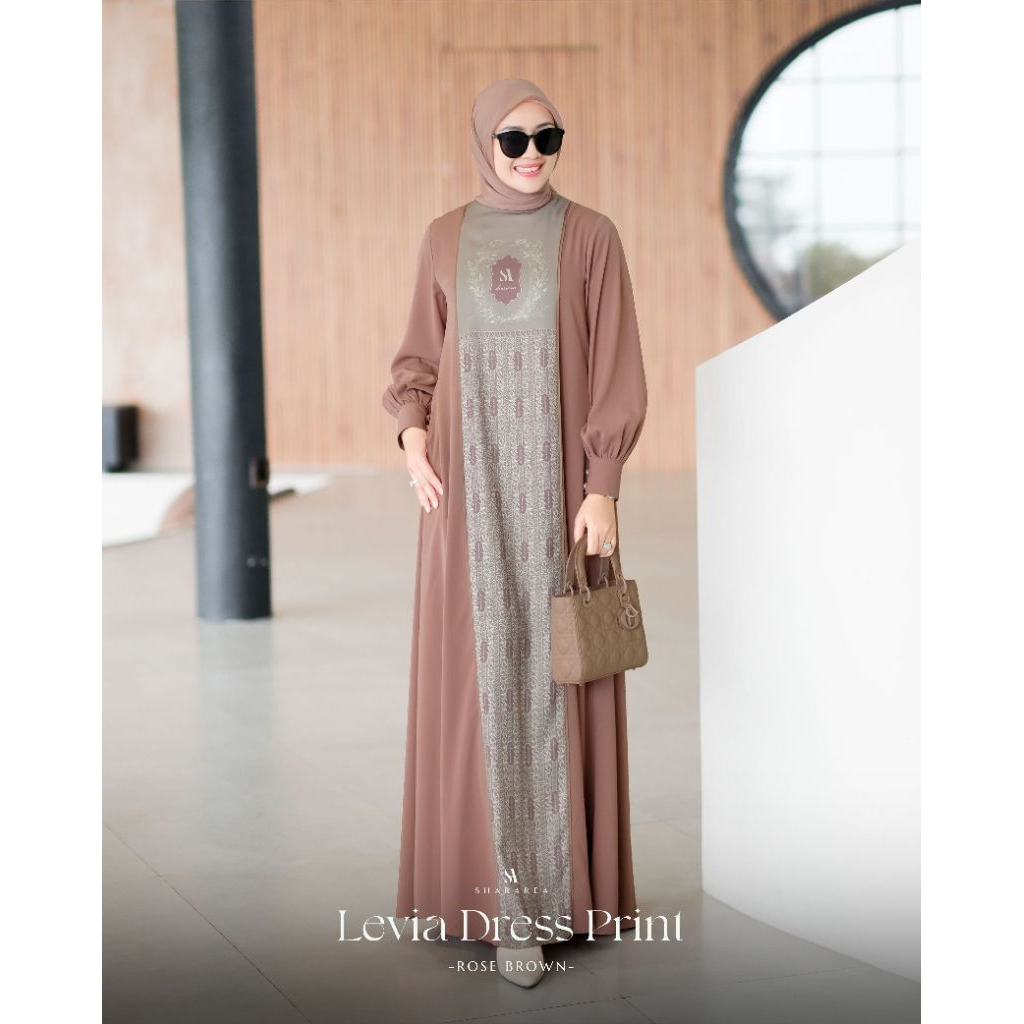 GAMIS  LEVIA DRES PRINTING FLORAL MIX FONT SHARAREA PATTERN ( DRES SAJA) ORIGINAL BY SHARAREA