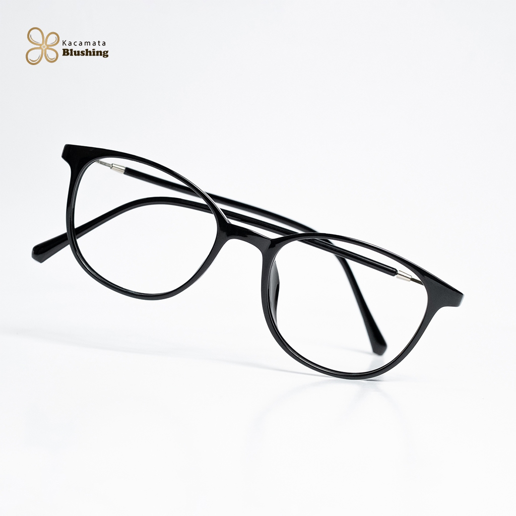 KACAMATA BLUSHING - Frame Kacamata ADELINE Black Stylish Unisex Wajah Kecil