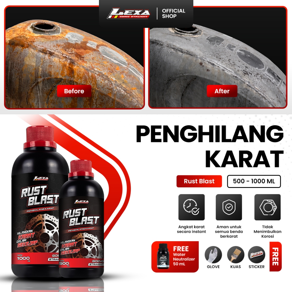 [BONUS ANTI KARAT] Penghilang Karat Besi Logam – LEXA Rust Blast Rust Remover Pembersih Karat Ampuh