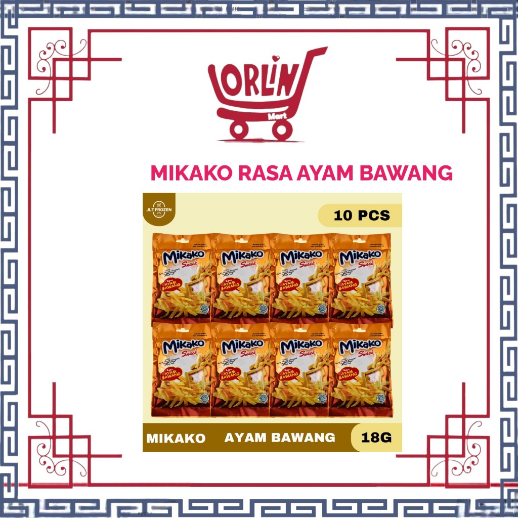 MIKAKO SNACK RASA AYAM BAWANG 10 X 18GR/MIKAKO/SNACK