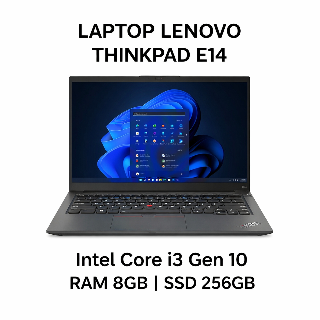 LAPTOP LENOVO THINKPAD E14 INTEL CORE I3 GEN 10 RAM 8GB SSD 256GB SECOND
