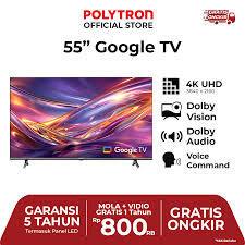 LED TV 55 INCH POLYTRON SMART GOOGLE TV 4K UHD PLD-55UG5059