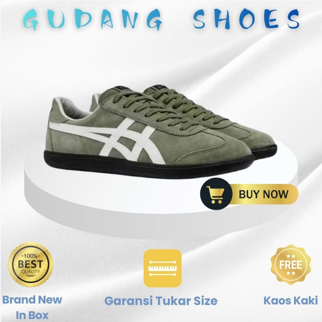 Sepatu Onitsuka Tiger Tokuten Burnt Green Sneakers Shoes