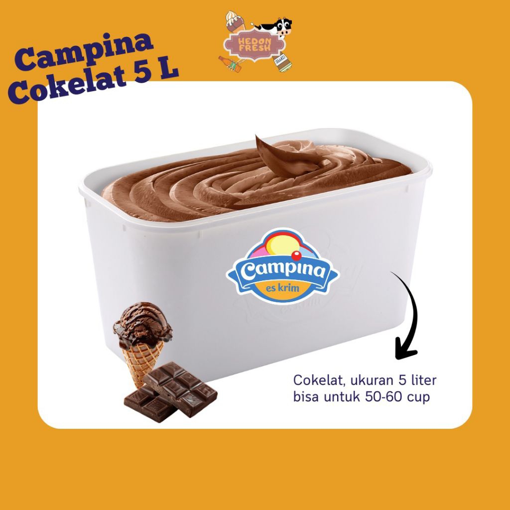 Ice Cream Campina cokelat 5 Liter - Cabang Bandung