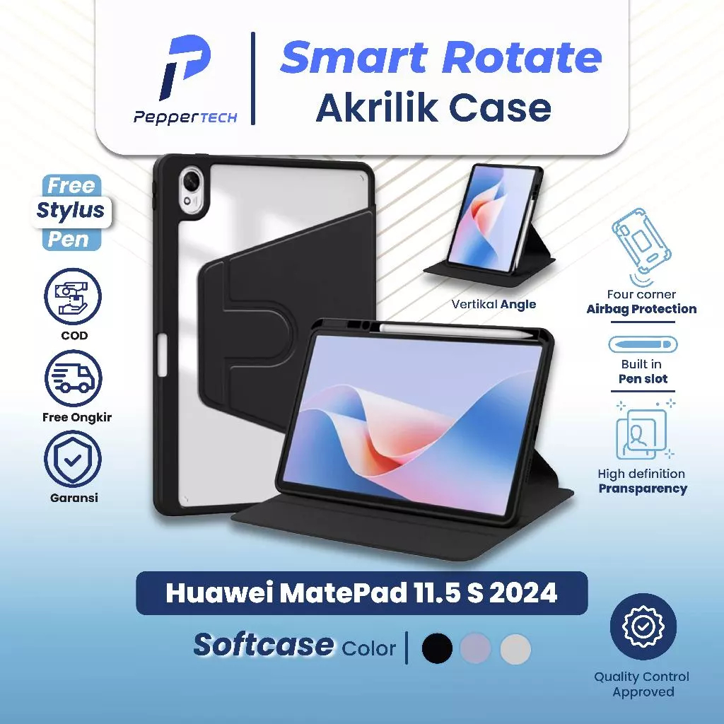 Peppertech Case Huawei MatePad 11.5 S 2024 Air 11.5 Inch || Case Rotate Akrilik Auto Lock PaperMatte