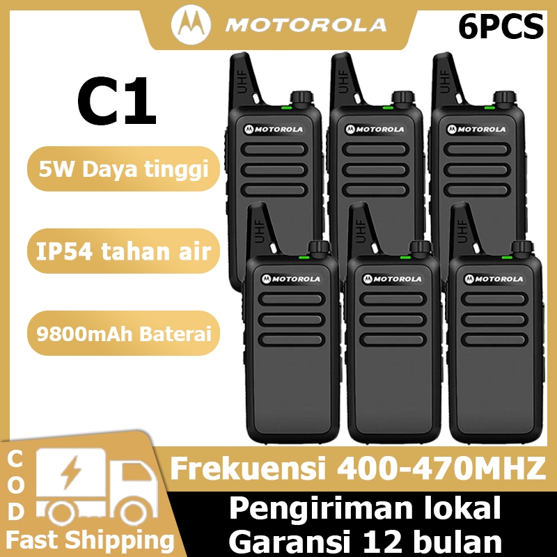 [6PCS] HT Motorola  9800mAh 5Watts  MiniWalkie Talkie Long Range 10KM UHF 16 Channels TwoWay Radiote