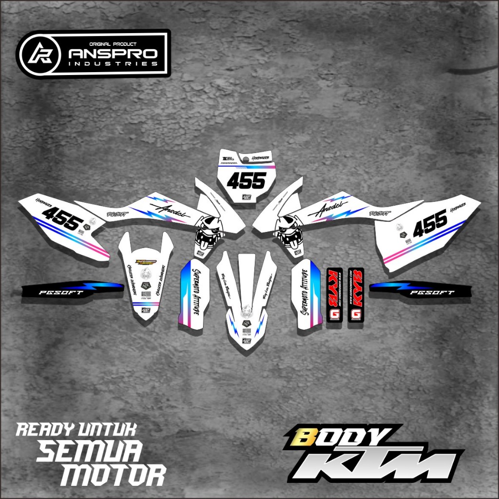 DECAL KTM 85/250 FULL BODY STIKER PELINDUNG BODY MOTOR KTM 85/250 FREE REQUEST