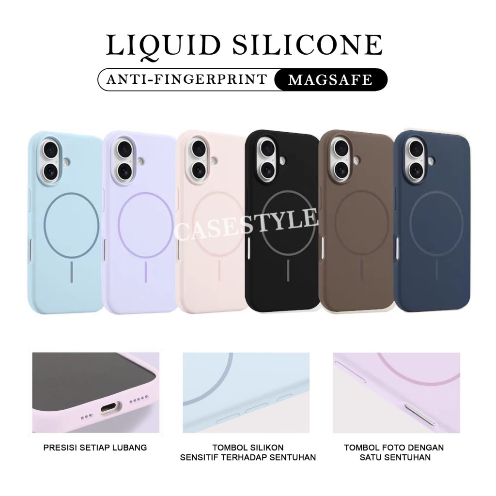 Casestyle - Premium Liquid Silicone Magnetic Case Anti Noda Microfiber Bludru For Iphone 13 Iphone 1