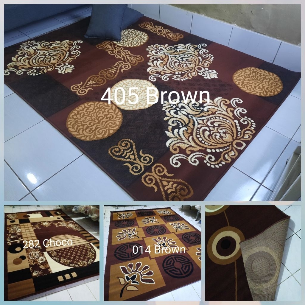 Karpet Permadani Momento Moderno  160x210 cm Coklat Cream Gold Brown