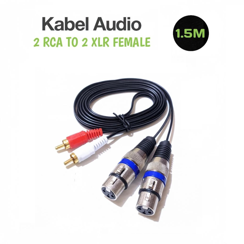 Kabel XLR TO RCA Standard / Kabel Mixer Jack 2 RCA TO 2 XLR FEMALE / Kabel Audio Canon XLR TO RCA