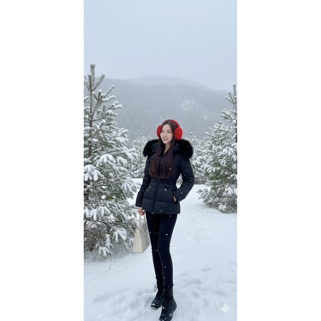 goose down jacket fur black -20 bulu angsa