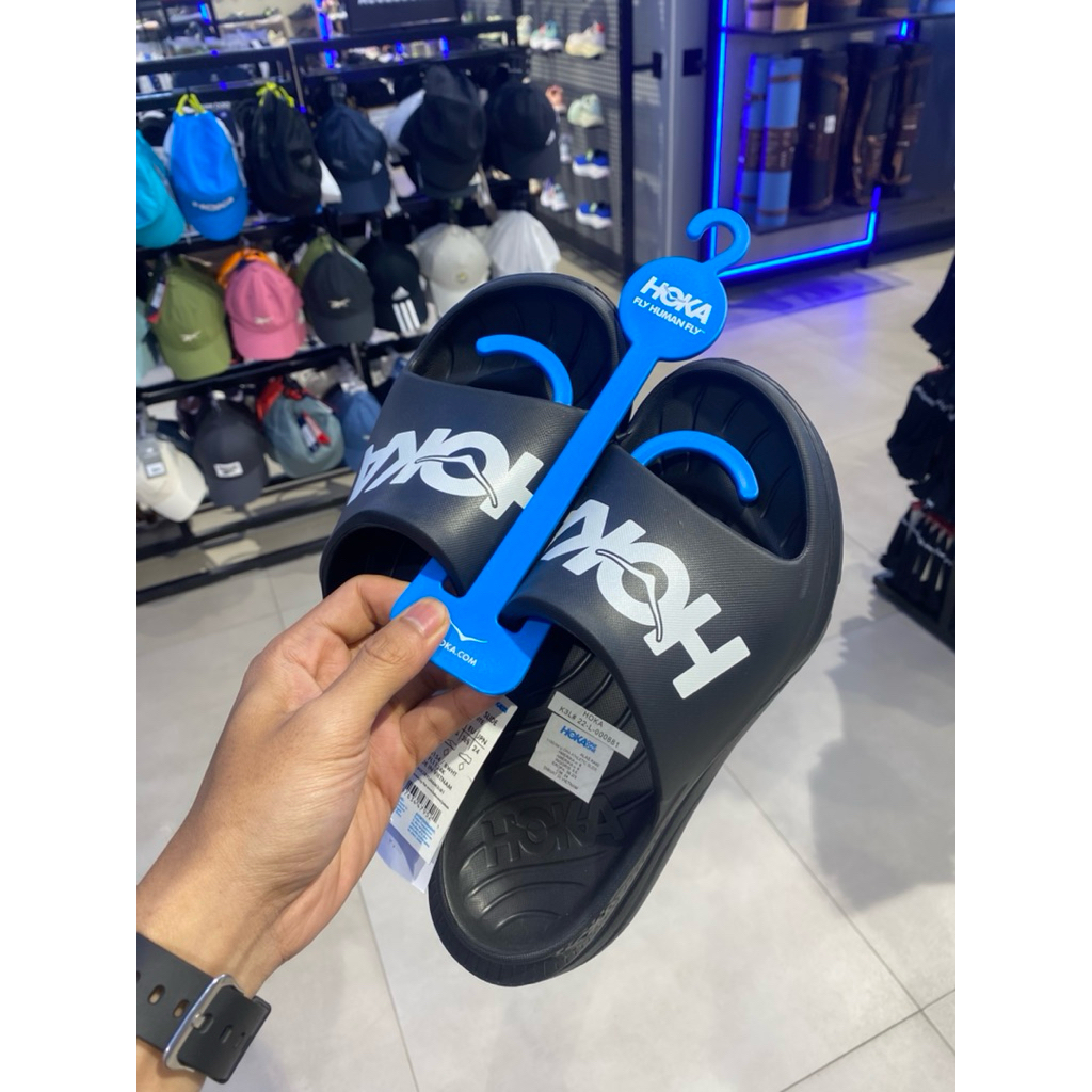 Sanda Hoka Athletic slide ora Unisex Black hitam sandal hoka