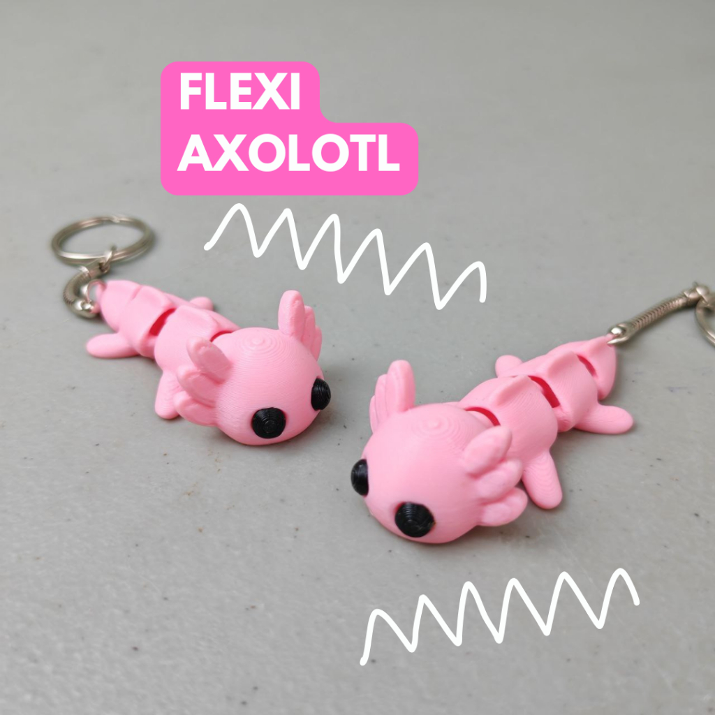 Gantungan Kunci Lucu Mini Axolotl Flexi Unik