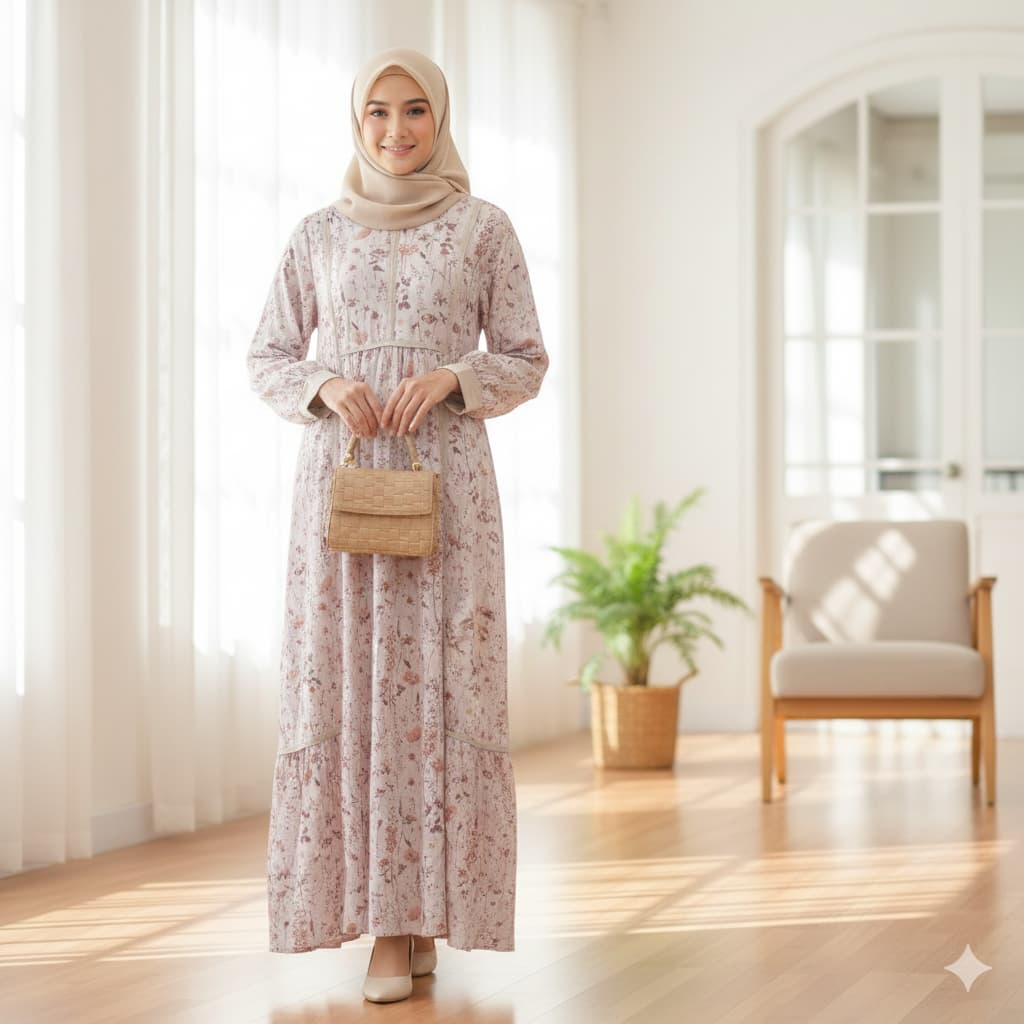 CU2K Gamis Katbol Motif | Giana Maxi Dress Trendi Gamis Full Furing Terbaru 2025 Terlaris